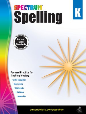 cover image of Spectrum Spelling, Grade K